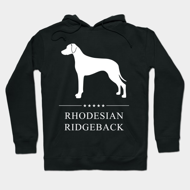 Rhodesian Ridgeback Dog White Silhouette Hoodie by millersye